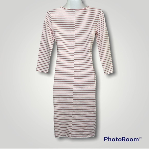 Forever 21 White & Coral Stripe Bodycon Dress - Picture 6 of 16
